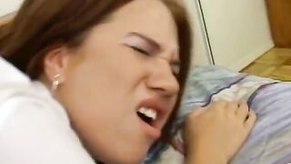 burnette banged! and face cum shot