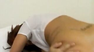 burnette banged! and face cum shot