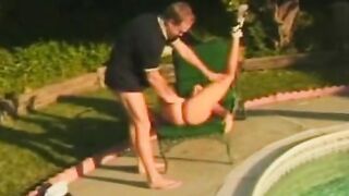Dark Haired fucking stud on lawn