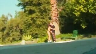 Dark Haired fucking stud on lawn