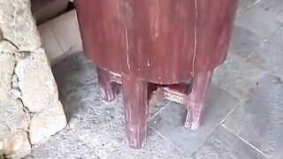 Whore takes long ebony cock inside her snatch