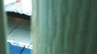 watching my sister into law masturbating and inside a g-string through the door