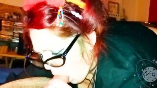 Swallowing his load makes Moxi GLOW - MoxiBluez