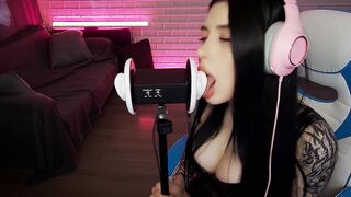 ASMR INCREDIBLE BEAUTY EAR LICKING. HONEY HAZE