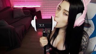 ASMR INCREDIBLE BEAUTY EAR LICKING. HONEY HAZE