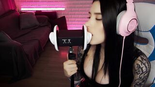 ASMR INCREDIBLE BEAUTY EAR LICKING. HONEY HAZE