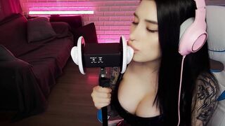 ASMR INCREDIBLE BEAUTY EAR LICKING. HONEY HAZE