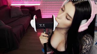 ASMR INCREDIBLE BEAUTY EAR LICKING. HONEY HAZE