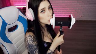 ASMR INCREDIBLE BEAUTY EAR LICKING. HONEY HAZE