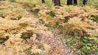 Walking with my stepsister inside the forest park. Sex blog, Live scene. - pov