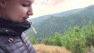 Walking with my stepsister inside the forest park. Sex blog, Live scene. - pov