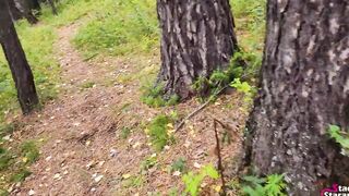 Walking with my stepsister inside the forest park. Sex blog, Live scene. - pov