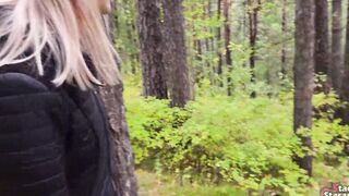 Walking with my stepsister inside the forest park. Sex blog, Live scene. - pov
