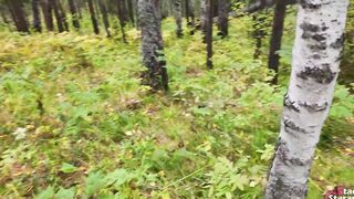 Walking with my stepsister inside the forest park. Sex blog, Live scene. - pov