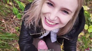 Walking with my stepsister inside the forest park. Sex blog, Live scene. - pov