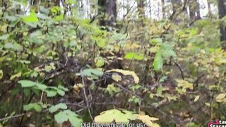 Walking with my stepsister inside the forest park. Sex blog, Live scene. - pov