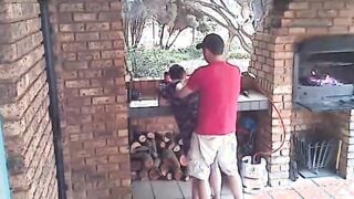 Cheating skank fiance caught on cc tv