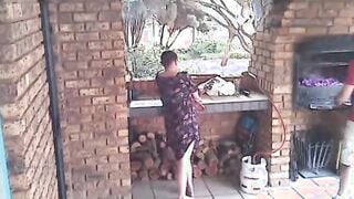 Cheating skank fiance caught on cc tv