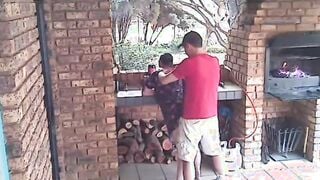 Cheating skank fiance caught on cc tv