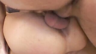 Underwear inked Avy Lee gets her face covered inside cum