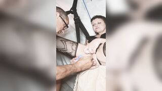 having fun inside the sex swing