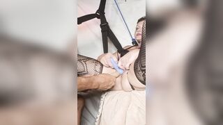 having fun inside the sex swing