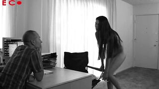 dark haired bimbo banged! at interview