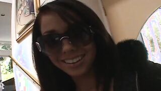 The young dark haired Paulina James shows her eager vagina