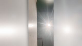 Masturbation inside a outdoor toilette