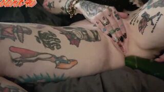 Cucumbers Aren't Just For Salads-Cutie Milf Orgasms Twice on Fat Vegetable