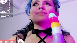 Part two: Colombian cam celeb loves to think of a big dick in her mouth, she