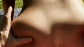 hot blonde with inked arm and gets big rough penis down her throat