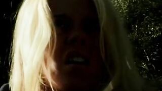hot blonde with inked arm and gets big rough penis down her throat