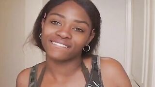 The beauty african hoe loves holding a big penis into her mouth