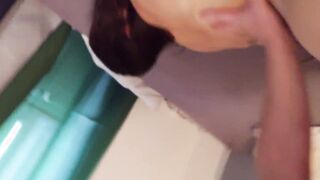 Sublime fit young woman likes to make concealed videos and loves to suck