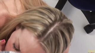 Compensating the blonde MILF with huge boobies who found a toy into the store with a