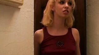Blond lesbians licking each other