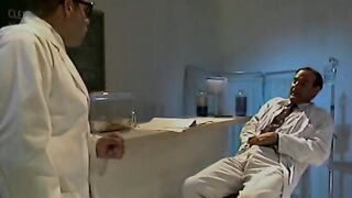 Bombshell dark hair sits on the WC while getting her twat licked and boned