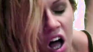 Crazy Sexy blonde 18 yo blows a long cock and takes it deep inside her tight asshole