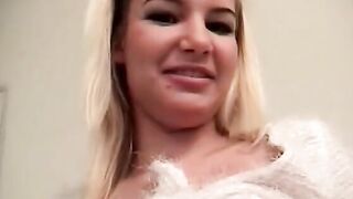 Cigarette smoking white women gets a pov facial after her butt gets plowed rough