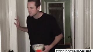 Delivery dude hooks up with his step sister!