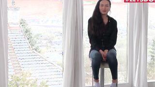 Nasty nataly's booty to mouth covered in cum & feathers!