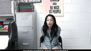 Shoplyfter - Bombshell shoplifting 19 yo (Vanessa Sky) has to deep throat the security's long penis