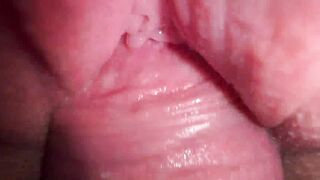 Close up creamy twat fucked