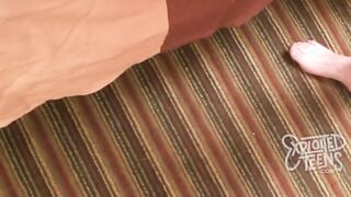 This skinny barely legal has braces and a cock inside her