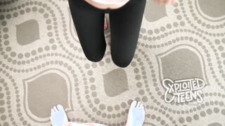 Petite 18 yr cutie sucks cock and tosses salad