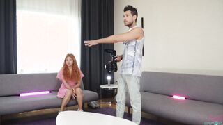 Porn actress by Mistake! She just came to watch how we shoot with her BF and ended full of cum!!