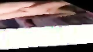 Sensual dark haired spreads her vagina wide and slides a long sex toy into it