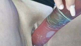 Penelope Olsen: Masturbation into heels inside the window of my house