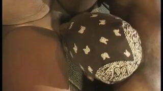 Lusty ebony lovers having hardcore sex